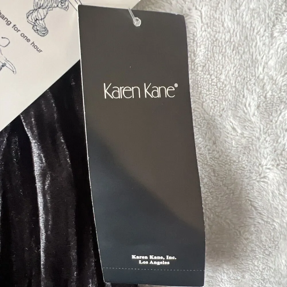 Karen Kane Womens M Wide Side Velvet Skirt Long USA Made Elastic Waist - Picture 5 of 9